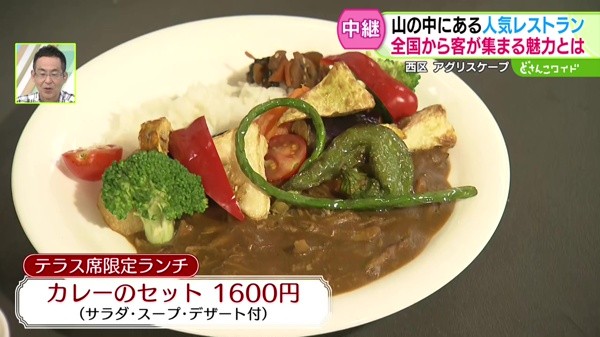 ＜テラス席限定ランチ＞カレーのセット 1600円(サラダ・スープ・デザート付)