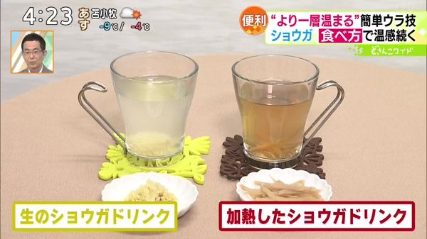 生のショウガと加熱したショウガ どちらが効果的！？