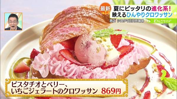 ●ピスタチオとベリー、いちごジェラートのクロワッサン 869円 