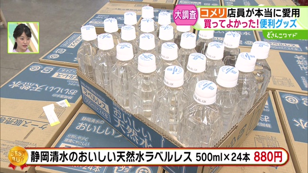 静岡清水のおいしい天然水 ラベルレス500ml×24本入り 880円