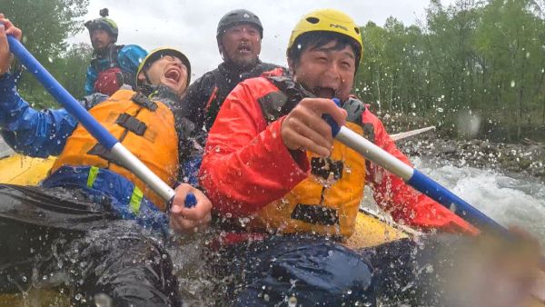 2人ともびしょ濡れ