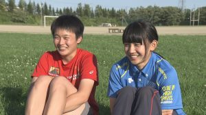 ライバルも速い！石堂さん（左）、臼井さん（右）